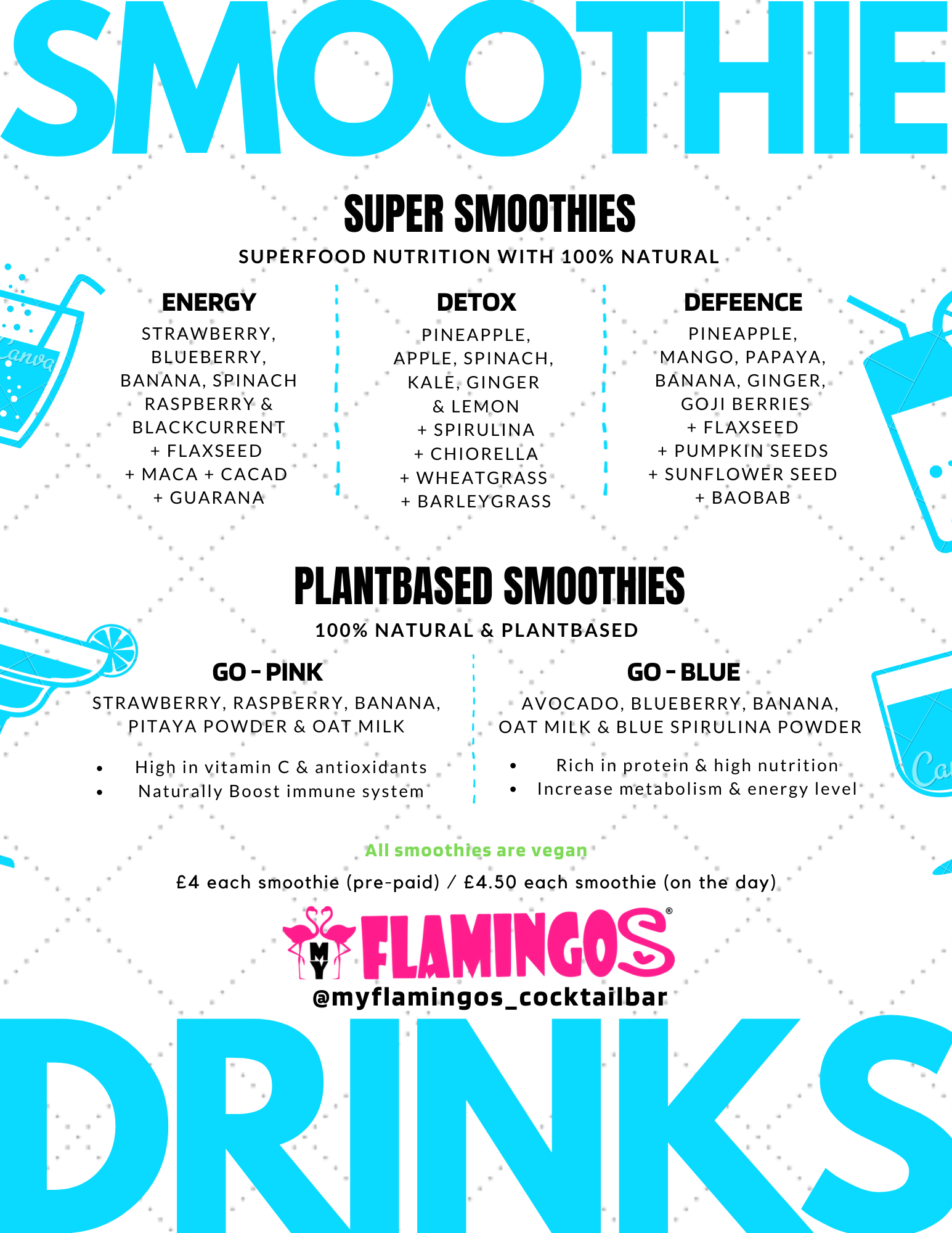 Smoothie Mobile Bar Menu